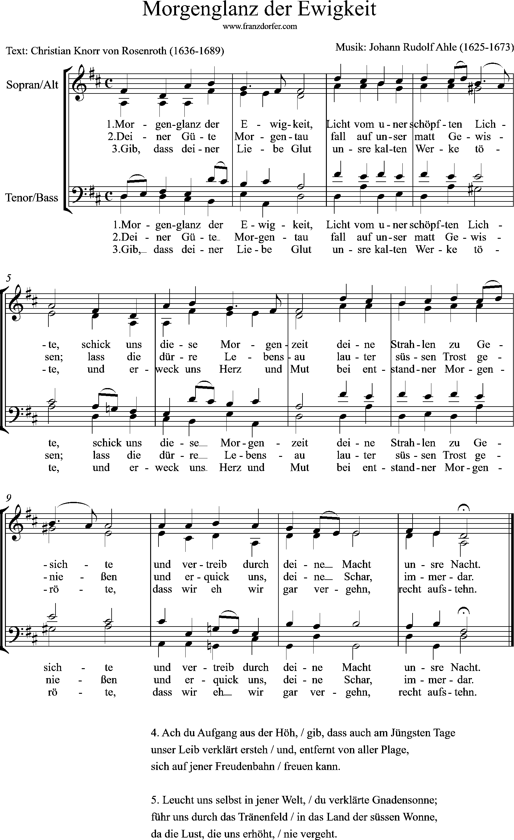 Chornoten, GL-84, morgenglanz, D-Dur